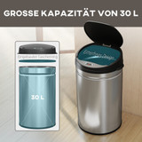 Kanta za smeće sa senzorom 30 L, soft-close poklopac, srebrna