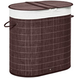 Korpa za veš 100 l s 2 odjeljka 62,5 × 37 × 60,5 cm, smeđa