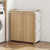 Korpa za veš od bambusa 120 L, 63 × 33 × 78 cm, prirodna