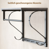 Zidna vješalica s policom i 5 kuka 70 × 25 × 35,4 cm, siva