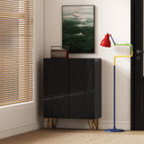 Ormar za cipele s 2 vrata i 3 podesive police 72 × 31,5 × 95 cm, crni