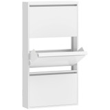 Metalni ormar za cipele s 3 preklopne ladice 55 × 15 × 105,5 cm, bijeli
