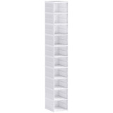 Organizator za cipele s 10 pretinaca, sklopiv, 26 × 35 × 174 cm, bijeli