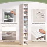 Organizator za cipele s 10 pretinaca, sklopiv, 26 × 35 × 174 cm, bijeli