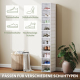 Organizator za cipele s 10 pretinaca, sklopiv, 26 × 35 × 174 cm, bijeli