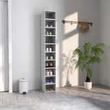 Organizator za cipele s 10 pretinaca, sklopiv, 26 × 35 × 174 cm, bijeli