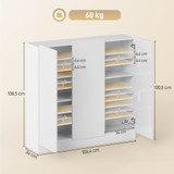Ormar za cipele s 5 nivoa za 30 pari 106,4 × 34 × 108,5 cm, bijeli