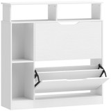 Ormar za cipele s 2 klapne ladice 89 × 25 × 92 cm, bijeli