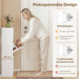 Uski ormar za cipele s 2 ladice na preklop 80 × 24 × 102,5 cm, bijeli
