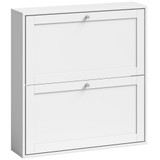 Ormar za cipele s 2 preklopna pretinca 80 × 20 × 84 cm, bijeli