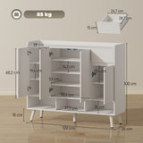 Ormar za cipele s 4 podesive police 120 × 35 × 100 cm, bijeli