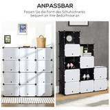 Modularna polica za cipele od 12 kocki 125 × 32 × 125 cm, crna