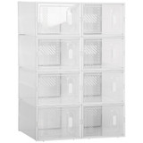 Modularna polica za cipele s 8 pretinaca 35 × 25 × 19 cm, prozirna