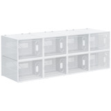 Polica za cipele s 8 kutija 112 × 36 × 42 cm, prozirna