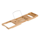 Polica za kadu od bambusa, podesiva 70–105 cm, prirodna boja