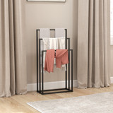 Stalak za ručnike s 3 šipke 45 × 21,5 × 85 cm, crni