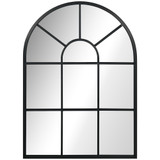 Zidno ogledalo s metalnim okvirom 70 × 50 cm, crno