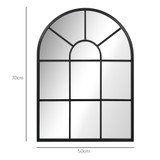 Zidno ogledalo s metalnim okvirom 70 × 50 cm, crno