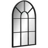 Zidno ogledalo s metalnim okvirom 70 × 50 cm, crno