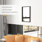 Zidno pravougaono ogledalo s okvirom od MDF-a 60 × 80 cm, crno