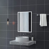 Zidno ogledalo 60 × 80 cm, bijeli MDF okvir