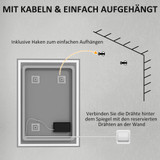 Ogledalo za kupatilo s LED osvjetljenjem 70 × 50 cm, srebrno