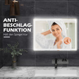 LED ogledalo za kupatilo s uvećanjem i touch tasterom 80 × 60 cm, bijelo