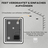 Ogledalo za kupatilo s LED svjetlom, protiv zamagljivanja 60 × 80 cm, srebrno