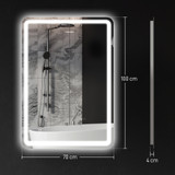 Ogledalo za kupatilo s LED osvjetljenjem 70 × 100 cm, srebrno