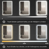 Ogledalo za kupatilo s LED osvjetljenjem 70 × 100 cm, srebrno