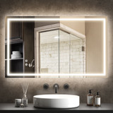 LED ogledalo za kupatilo s podesivom svjetlinom 100 × 60 cm, srebrno