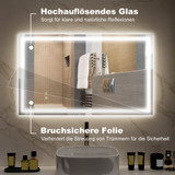 LED ogledalo za kupatilo s podesivom svjetlinom 100 × 60 cm, srebrno