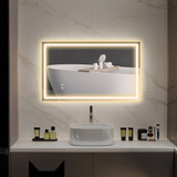 LED ogledalo za kupatilo s podesivom svjetlinom 100 × 60 cm, srebrno