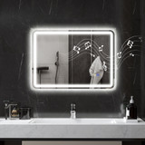 Ogledalo za kupatilo s LED osvjetljenjem 70 × 50 cm, srebrna