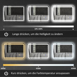 Ogledalo za kupatilo s LED osvjetljenjem 70 × 50 cm, srebrna