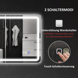 Ogledalo za kupatilo s LED osvjetljenjem 70 × 50 cm, srebrna