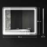 LED ogledalo za kupatilo s Bluetoothom 100 × 80 cm, srebrna