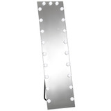 Stojeće ogledalo s 21 LED sijalicom i RGB svjetlom 150 × 40 cm