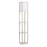 Stojeća lampa s 3 police 26 × 26 × 160 cm, crna, bijela i zlatna