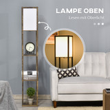 Podna lampa s 3 police 26 × 26 × 160 cm, rustik smeđa i bijela