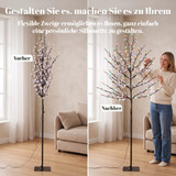 Svjetleće stablo trešnjinog cvijeta s 200 LED dioda, crno-prozirno