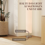 Podna lampa s tekstilnim sjenilom i 2 grla E27, bijela