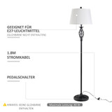 Set od 3 lampe: podna lampa i 2 stolne lampe, vintage, crno-bijele