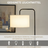Podna lampa s nožnim prekidačem i tekstilnim sjenilom, crno-bijela
