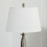 Set od 3 lampe: podna i 2 stolne, sjenila od tkanine, srebrena i bijela