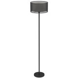Podna lampa s nožnim prekidačem i dvobojnim sjenilom, crno-bijela