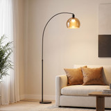 Podna lampa s nožnim prekidačem i mramornim postoljem, siva