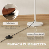 Podna lampa u retro stilu s nožnim prekidačem, bijela
