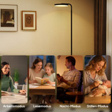 LED podna lampa s magnetnim daljinskim upravljačem, crna
