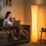 Podna lampa s nožnim prekidačem i 3 nivoa svjetline, bijela